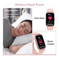 Smart Watch Montre Connectée Femme  1.57"- IOS et Android - Rose Doré - NEUVE