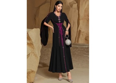 Robe de soirée sans Manches Noire