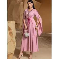 Robe de soirée sans Manches Rose