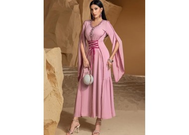 Robe de soirée sans Manches Rose