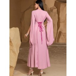 Robe de soirée sans Manches Rose