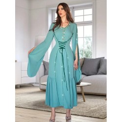 Robe de soirée sans Manches Bleu Turquoise