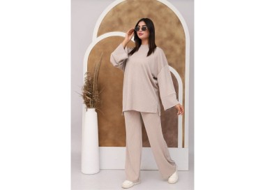 Ensemble Détente Pantalon avec Pull Large - BEIGE