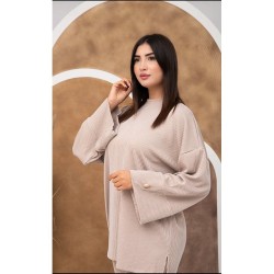 Ensemble Détente Pantalon avec Pull Large - BEIGE