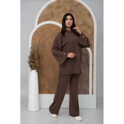 Ensemble Détente Pantalon avec Pull Large - MARRON
