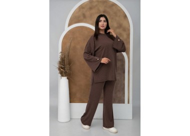 Ensemble Détente Pantalon avec Pull Large - MARRON