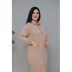 Robe longue décontractée Hiver - MARRON CLAIR