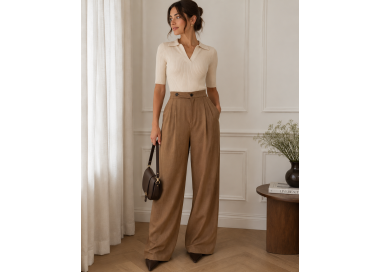 Pantalon Classique Femme - MARRON