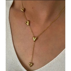 Collier pendentifs 4 coeurs
