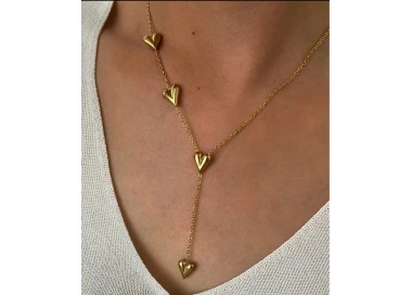 Collier pendentifs 4 coeurs