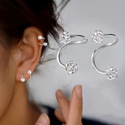 Boucles d'oreilles spirale Strass