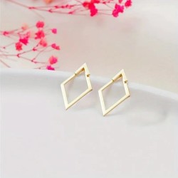 Boucles d'oreilles Losange Plaqué or 14K