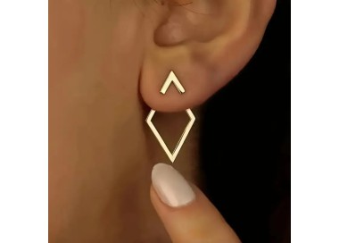 Boucles d'oreilles Losange Plaqué or 14K