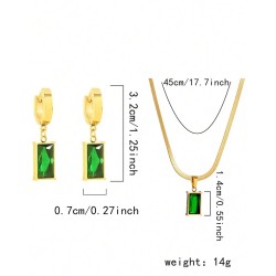 Parure bijoux vintage en acier inoxydable plaqué or 18 carats
