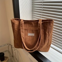 Grand Sac Fourre-Tout en Velours - MARRON