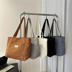 Grand Sac Fourre-Tout en Velours - MARRON