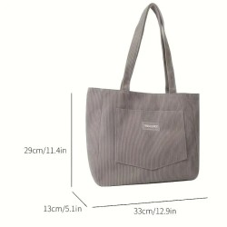 Grand Sac Fourre-Tout en Velours - GRIS CLAIR
