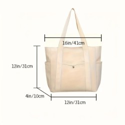 Grand Sac fourre-tout en toile - CREME