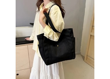 Grand Sac fourre-tout en toile - NOIR