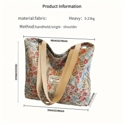 Grand Sac à bandoulière vintage à motifs floraux - ROUGE