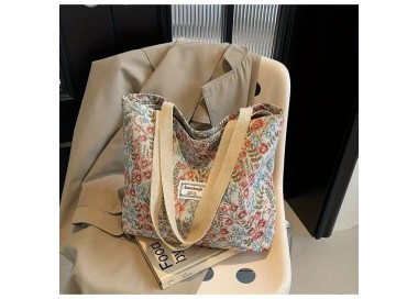 Grand Sac à bandoulière vintage à motifs floraux - ROUGE