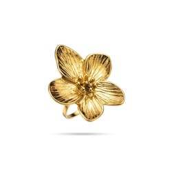 Bague  Fleur en acier inoxydable