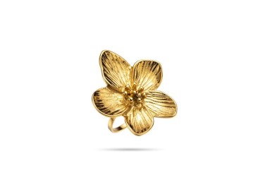 Bague  Fleur en acier inoxydable