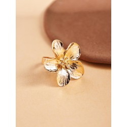 Bague  Fleur en acier inoxydable