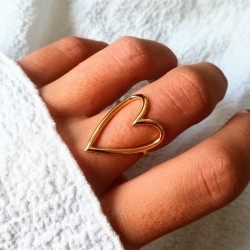 Bague  cœur en acier inoxydable