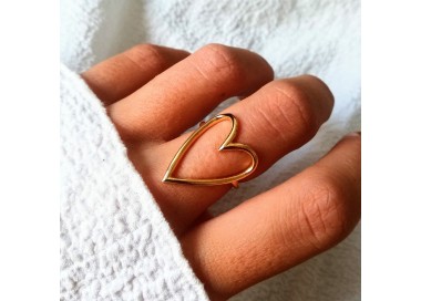 Bague  cœur en acier inoxydable