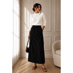 Jupe Longue Femme Chic NOIR