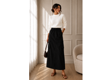 Jupe Longue Femme Chic NOIR