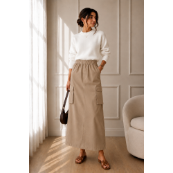 Jupe Longue Femme Chic CREME