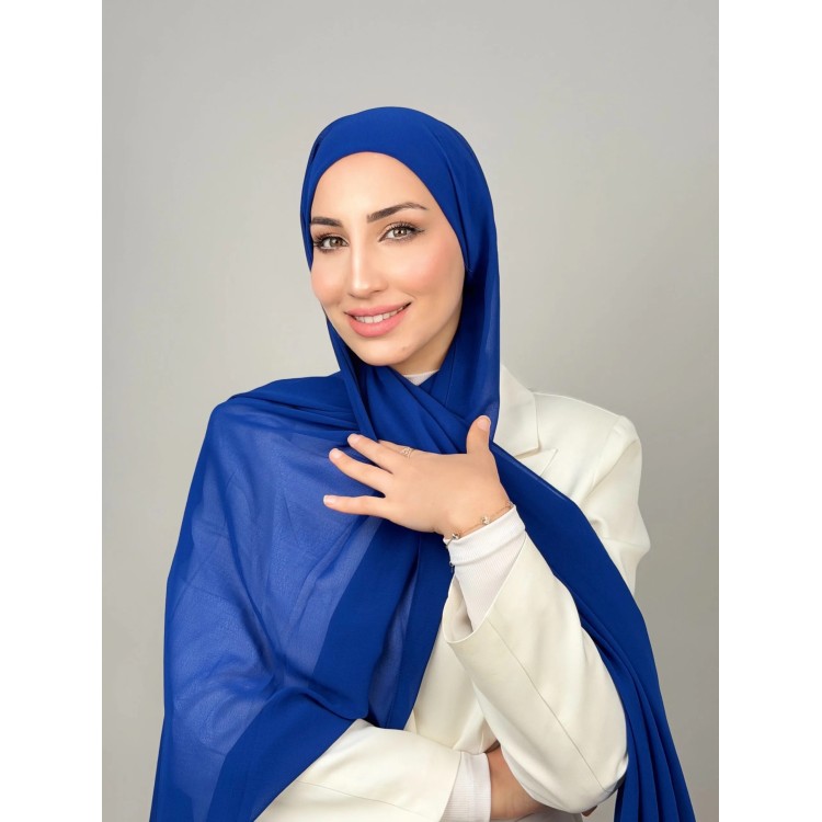 Foulard chiffon_ Bleu Roi