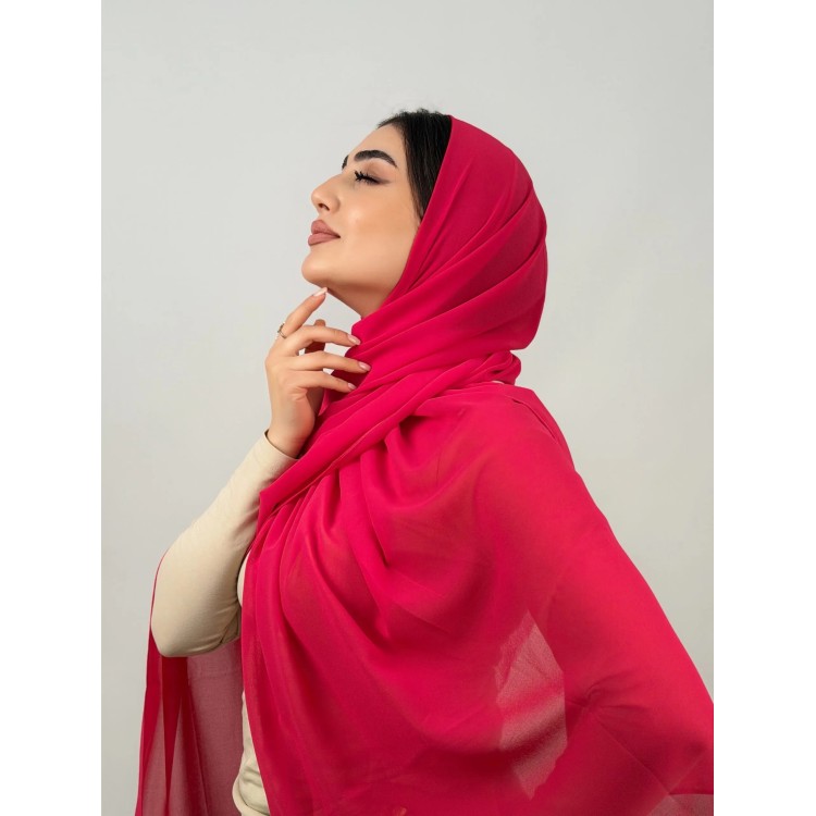 Foulard Chiffon _ Rose Fuchsia Clair