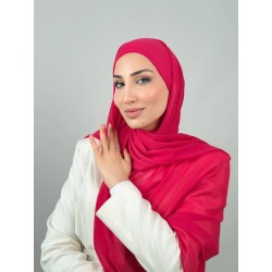 Foulard chiffon_ Rose Fuchsia Clair