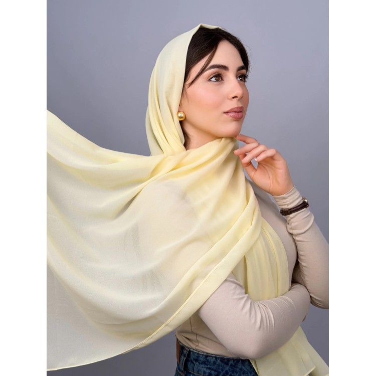 Foulard Chiffon _ Jaune Poussin
