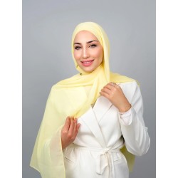 Foulard Chiffon _ Jaune Poussin