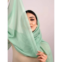 Foulard chiffon_ vert d'eau