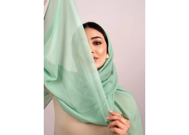 Foulard chiffon_ vert d'eau