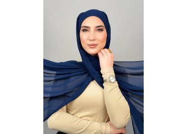 Foulard Chiffon _ Bleu  Marine