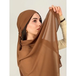 Foulard chiffon_ Marron