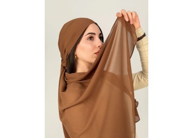 Foulard chiffon_ Marron