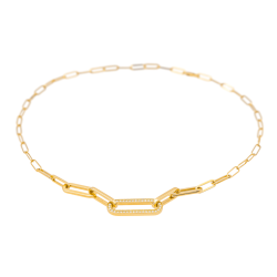 Collier Maillon XL en Or Jaune