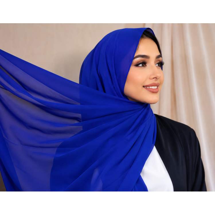 Foulard chiffon_ Bleu Roi