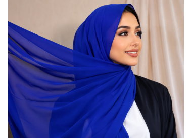 Foulard chiffon_ Bleu Roi