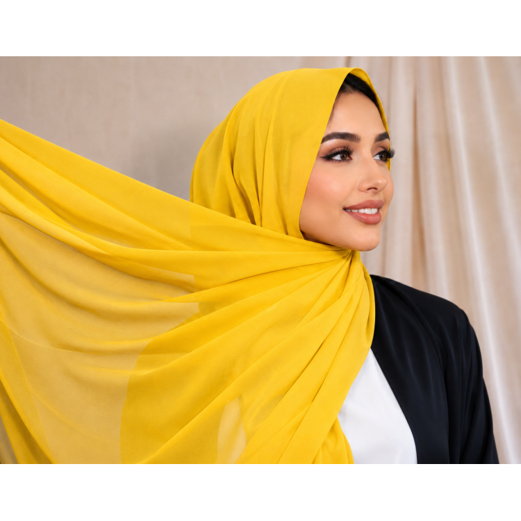 Foulard chiffon_ Jaune