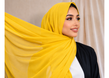 Foulard chiffon_ Jaune