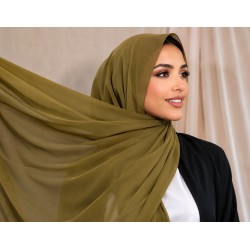 Foulard Chiffon _ Vert Olive