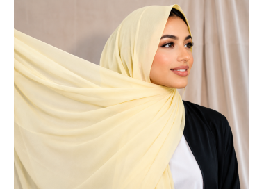 Foulard Chiffon _ Jaune Poussin